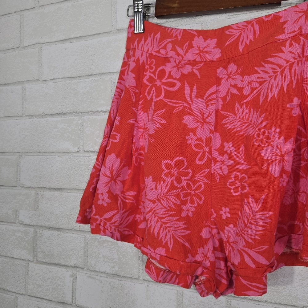 stradivarius linen blend floral shorts - Picture 5 of 12